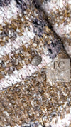 CHANEL 18A Beige Brown Gold Metallic Knit Dress 36 38 シャネル ベージュ ブラウン ゴールド メタリック ニット ワンピース 即発