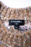 CHANEL 18A Beige Brown Gold Metallic Knit Dress 36 38 シャネル ベージュ ブラウン ゴールド メタリック ニット ワンピース 即発