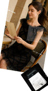 CHANEL 07S Black Brown Satin Silk Trim Dress 38 40 シャネル ブラック ブラウン サテン シルク トリム ワンピース 即発