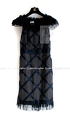 CHANEL 07S Black Brown Satin Silk Trim Dress 38 40 シャネル ブラック ブラウン サテン シルク トリム ワンピース 即発