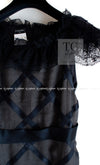 CHANEL 07S Black Brown Satin Silk Trim Dress 38 40 シャネル ブラック ブラウン サテン シルク トリム ワンピース 即発