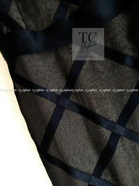 CHANEL 07S Black Brown Satin Silk Trim Dress 38 40 シャネル ブラック ブラウン サテン シルク トリム ワンピース 即発