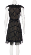 CHANEL 07S Black Brown Satin Silk Trim Dress 38 40 シャネル ブラック ブラウン サテン シルク トリム ワンピース 即発