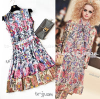 CHANEL 15C Floral Multi Color Sleeveless Silk Dress 34 シャネル フローラル マルチカラー シルク ワンピース 即発