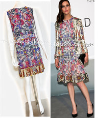 CHANEL 15C Floral Multi Color Sleeveless Silk Dress 34 シャネル フローラル マルチカラー シルク ワンピース 即発