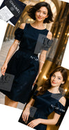 CHANEL 08C Navy Silk Dress 38 シャネル ネイビー サテン シルク ドレス ワンピース 即発