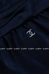 CHANEL 08C Navy Silk Dress 38 シャネル ネイビー サテン シルク ドレス ワンピース 即発