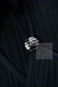 CHANEL 14C Black Sleeveless Belted Party Long Dress 38 シャネル ブラック ノースリーブ ベルト パーティー ニット ロング ワンピース 即発