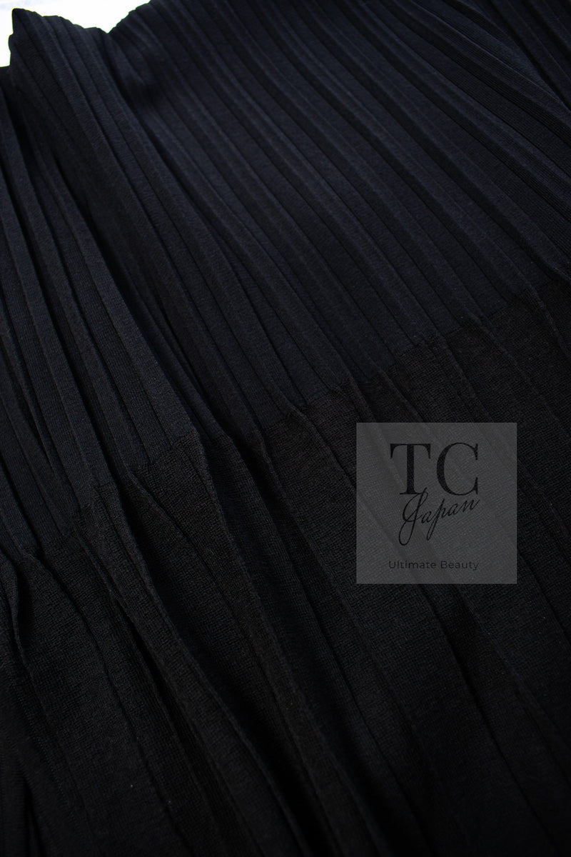 CHANEL 14C Black Sleeveless Belted Party Long Dress 38 シャネル ブラック ノースリーブ ベルト パーティー ニット ロング ワンピース 即発