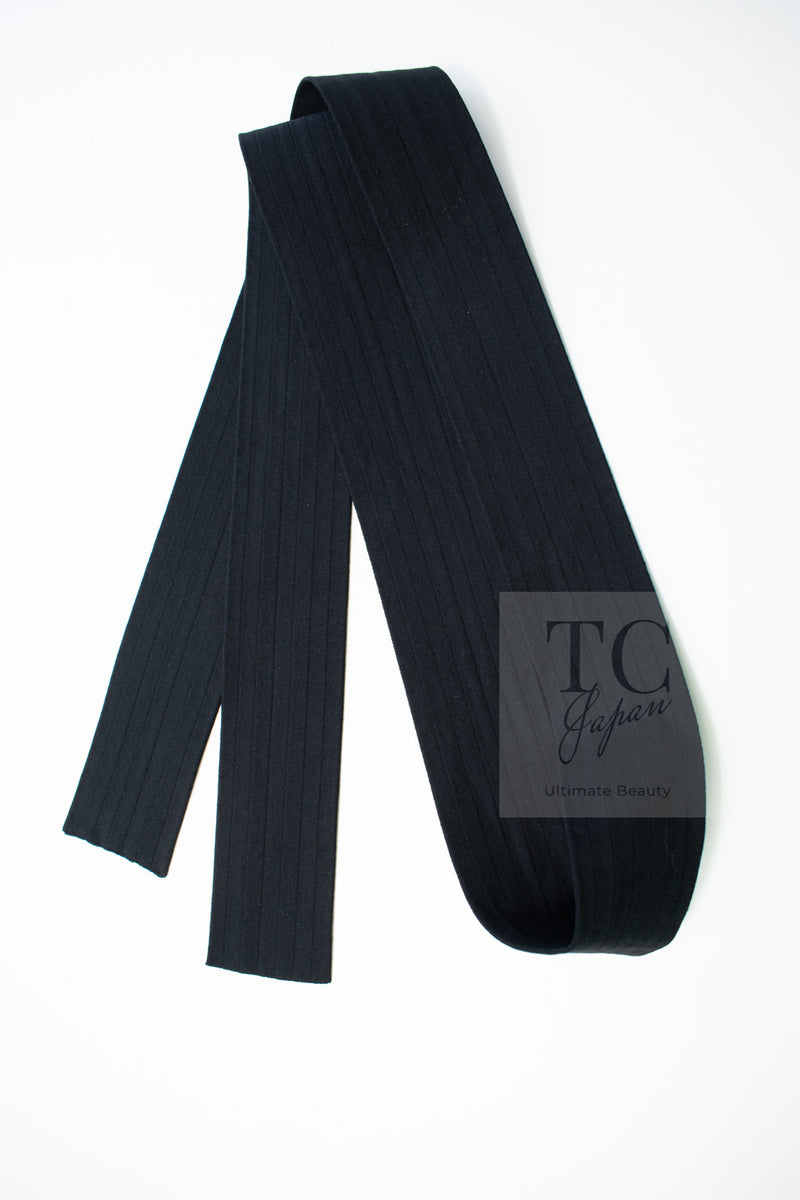 CHANEL 14C Black Sleeveless Belted Party Long Dress 38 シャネル ブラック ノースリーブ ベルト パーティー ニット ロング ワンピース 即発