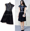 CHANEL 14A Black Wool Leather Tweed Dress 38 シャネル ブラック レザー ウール ツイード ワンピース 即発
