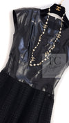 CHANEL 14A Black Wool Leather Tweed Dress 38 シャネル ブラック レザー ウール ツイード ワンピース 即発