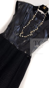 CHANEL 14A Black Wool Leather Tweed Dress 38 シャネル ブラック レザー ウール ツイード ワンピース 即発