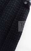 CHANEL 14A Black Wool Leather Tweed Dress 38 シャネル ブラック レザー ウール ツイード ワンピース 即発