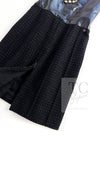 CHANEL 14A Black Wool Leather Tweed Dress 38 シャネル ブラック レザー ウール ツイード ワンピース 即発