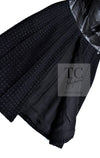 CHANEL 14A Black Wool Leather Tweed Dress 38 シャネル ブラック レザー ウール ツイード ワンピース 即発