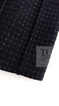 CHANEL 14A Black Wool Leather Tweed Dress 38 シャネル ブラック レザー ウール ツイード ワンピース 即発