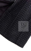 CHANEL 14A Black Wool Leather Tweed Dress 38 シャネル ブラック レザー ウール ツイード ワンピース 即発