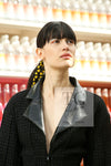 CHANEL 14A Black Wool Leather Tweed Dress 38 シャネル ブラック レザー ウール ツイード ワンピース 即発