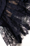 CHANEL 08A Navy Waffle Lace Trim Dress 34 シャネル ネイビー ワッフル レーストリム ワンピース 即発
