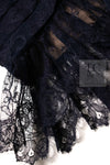CHANEL 08A Navy Waffle Lace Trim Dress 34 シャネル ネイビー ワッフル レーストリム ワンピース 即発