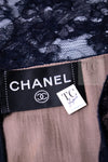 CHANEL 08A Navy Waffle Lace Trim Dress 34 シャネル ネイビー ワッフル レーストリム ワンピース 即発