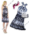 CHANEL 06S Smoky Soft Ink Black Navy Floral Print Dress 36 シャネル 霞スモーキー ブラック ネイビー フローラル シルク 100% ワンピース 即発