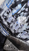 CHANEL 06S Smoky Soft Ink Black Navy Floral Print Dress 36 シャネル 霞スモーキー ブラック ネイビー フローラル シルク 100% ワンピース 即発