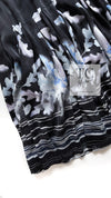 CHANEL 06S Smoky Soft Ink Black Navy Floral Print Dress 36 シャネル 霞スモーキー ブラック ネイビー フローラル シルク 100% ワンピース 即発