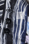 CHANEL 06S Smoky Soft Ink Black Navy Floral Print Dress 36 シャネル 霞スモーキー ブラック ネイビー フローラル シルク 100% ワンピース 即発
