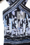 CHANEL 06S Smoky Soft Ink Black Navy Floral Print Dress 36 シャネル 霞スモーキー ブラック ネイビー フローラル シルク 100% ワンピース 即発