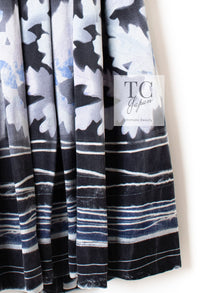 CHANEL 06S Smoky Soft Ink Black Navy Floral Print Dress 36 シャネル 霞スモーキー ブラック ネイビー フローラル シルク 100% ワンピース 即発