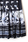 CHANEL 06S Smoky Soft Ink Black Navy Floral Print Dress 36 シャネル 霞スモーキー ブラック ネイビー フローラル シルク 100% ワンピース 即発