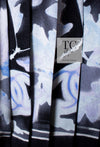 CHANEL 06S Smoky Soft Ink Black Navy Floral Print Dress 36 シャネル 霞スモーキー ブラック ネイビー フローラル シルク 100% ワンピース 即発