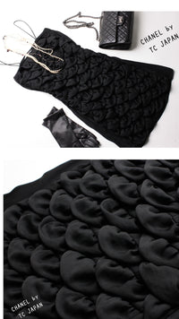 CHANEL 09C Black Sleeveless Camelia Dress 36 シャネル カメリア ブラック ワンピース 即発