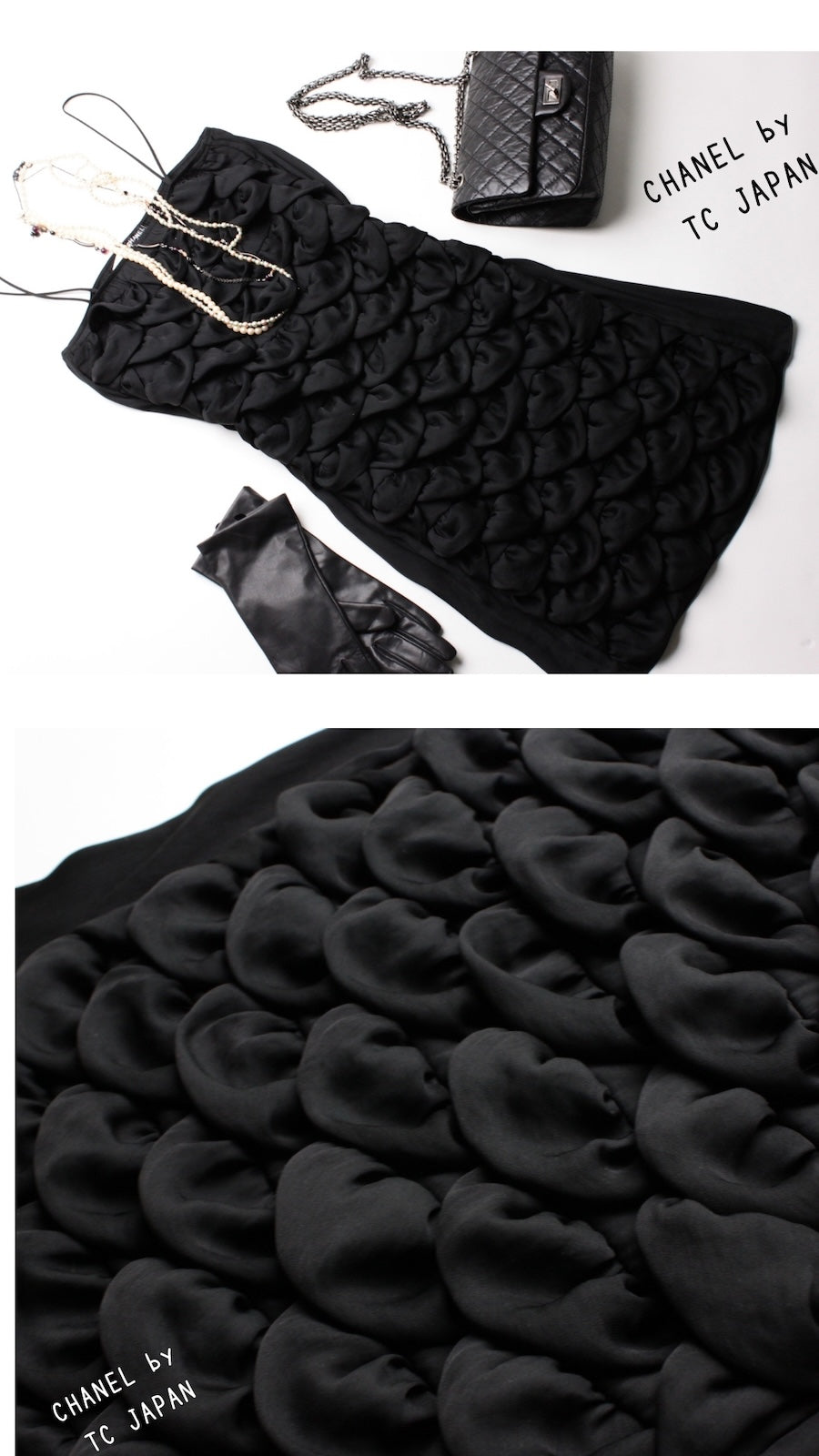 CHANEL 09C Black Sleeveless Camelia Dress 36 シャネル カメリア ブラック ワンピース 即発