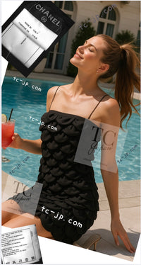 CHANEL 09C Black Sleeveless Camelia Dress 36 シャネル カメリア ブラック ワンピース 即発