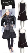 CHANEL 12A Black Purple Plum Sleeveless Cotton Dress 36 38 シャネル ブラック パープル プラム ノースリーブ コットン ワンピース 即発