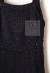 CHANEL 12A Black Purple Plum Sleeveless Cotton Dress 36 38 シャネル ブラック パープル プラム ノースリーブ コットン ワンピース 即発
