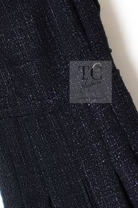 CHANEL 12A Black Purple Plum Sleeveless Cotton Dress 36 38 シャネル ブラック パープル プラム ノースリーブ コットン ワンピース 即発