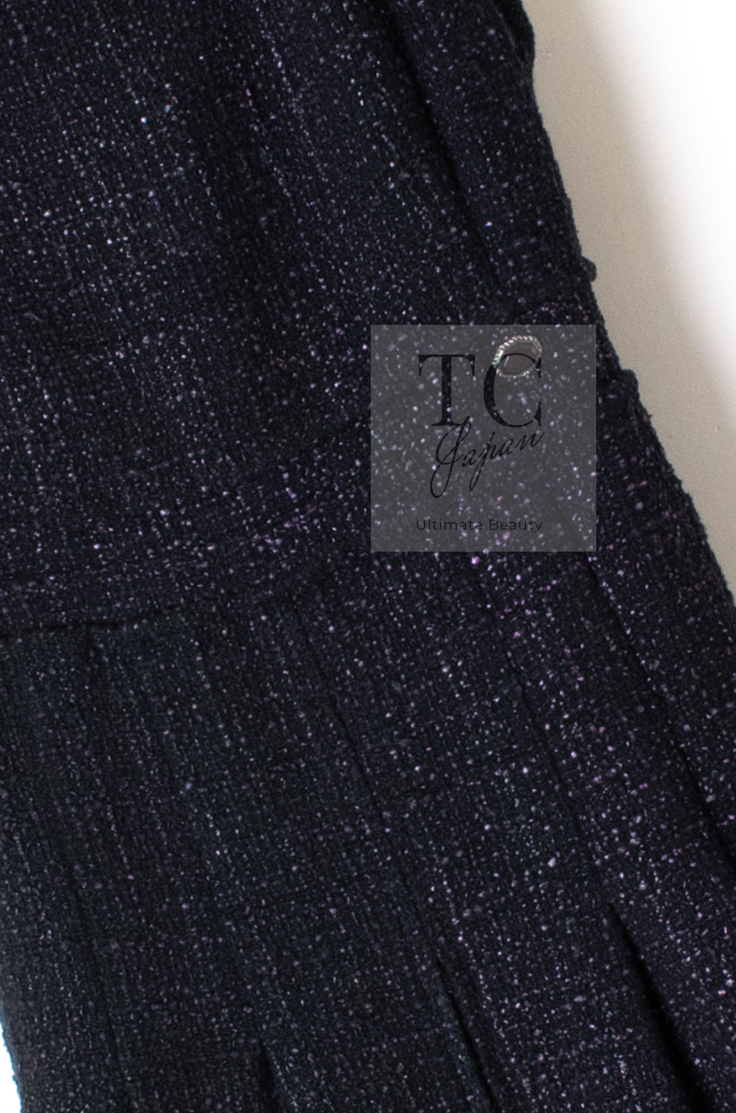 CHANEL 12A Black Purple Plum Sleeveless Cotton Dress 36 38 シャネル ブラック パープル プラム ノースリーブ コットン ワンピース 即発