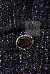 CHANEL 12A Black Purple Plum Sleeveless Cotton Dress 36 38 シャネル ブラック パープル プラム ノースリーブ コットン ワンピース 即発