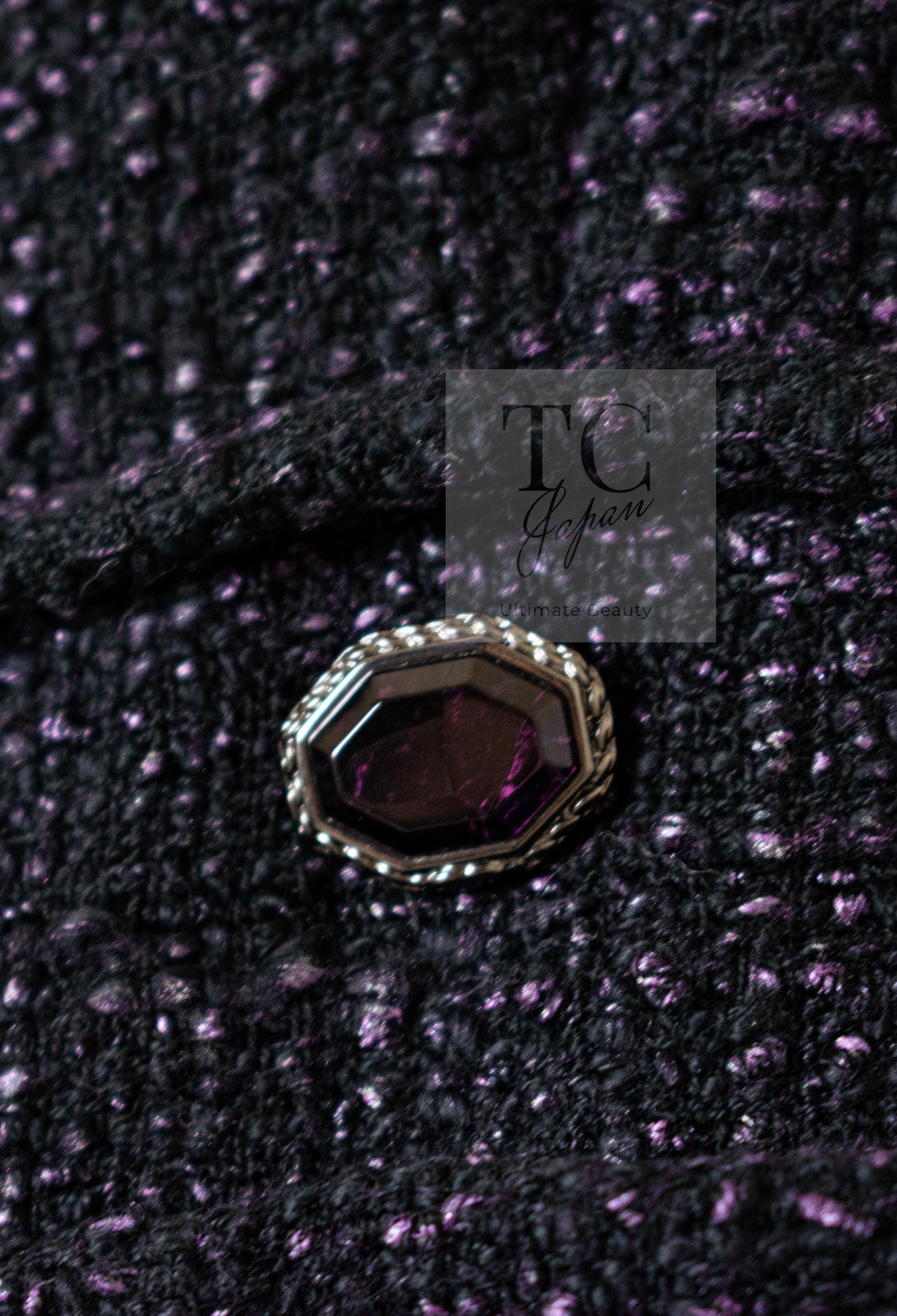 CHANEL 12A Black Purple Plum Sleeveless Cotton Dress 36 38 シャネル ブラック パープル プラム ノースリーブ コットン ワンピース 即発