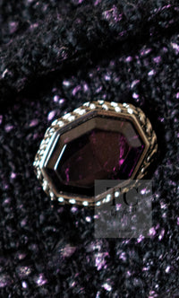 CHANEL 12A Black Purple Plum Sleeveless Cotton Dress 36 38 シャネル ブラック パープル プラム ノースリーブ コットン ワンピース 即発