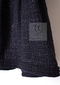 CHANEL 12A Black Purple Plum Sleeveless Cotton Dress 36 38 シャネル ブラック パープル プラム ノースリーブ コットン ワンピース 即発