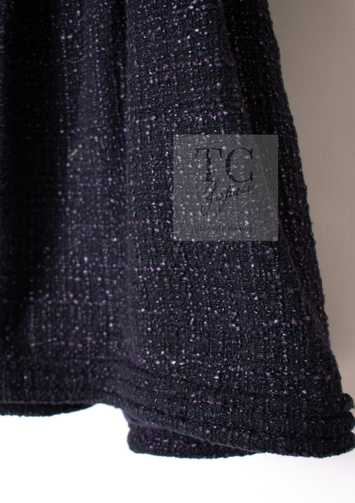 CHANEL 12A Black Purple Plum Sleeveless Cotton Dress 36 38 シャネル ブラック パープル プラム ノースリーブ コットン ワンピース 即発