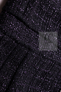 CHANEL 12A Black Purple Plum Sleeveless Cotton Dress 36 38 シャネル ブラック パープル プラム ノースリーブ コットン ワンピース 即発