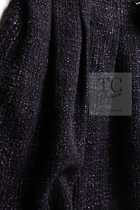 CHANEL 12A Black Purple Plum Sleeveless Cotton Dress 36 38 シャネル ブラック パープル プラム ノースリーブ コットン ワンピース 即発
