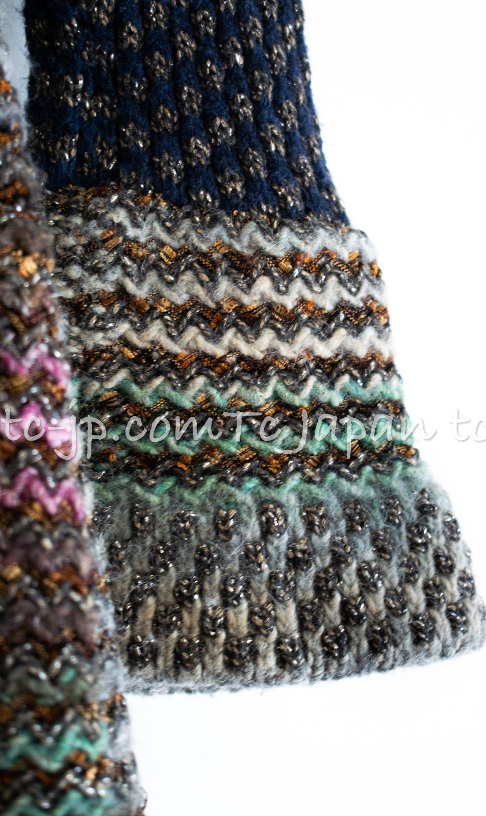 シャネル ワンピース CHANEL ネイビー ミックス メタリック ニット