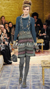 CHANEL 11PF Paris Byzance Gold Thread Mix Wool Knit Dress 34 36 38 シャネル ネイビー ミックス メタリック ニット ワンピース 即発